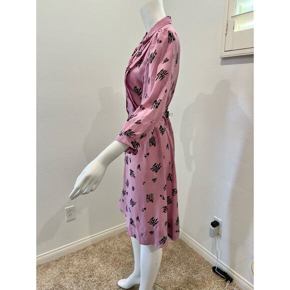 Vintage 80s Jonathan Martin Sheer Secretary Day Dress Medium - Picture 3 of 10